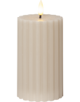 LED candle FLamme Stripe in beige